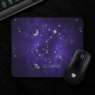 Purple Scorpio Zodiac   Cosmic Astrology Horoscope Mouse Mat
