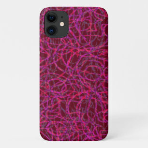 Purple scribbled lines pattern iPhone 11 case