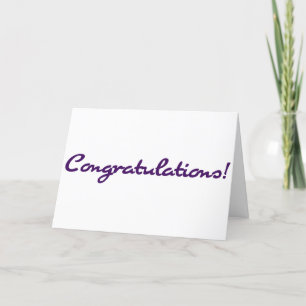 Purple Script Congratulations Celebration Card