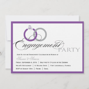 Purple Script Engagement Party Invitation