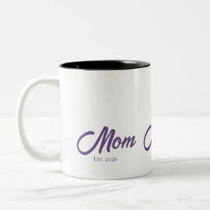Purple Script Mum Established Two-Tone Coffee Mug