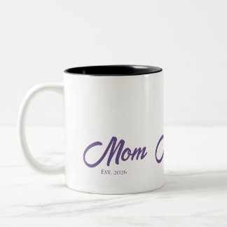 Purple Script Mum Established Two-Tone Coffee Mug