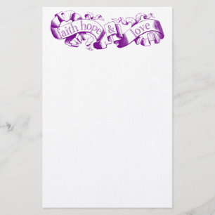 Purple Scroll 1 Corinthians 13 Wedding Stationery