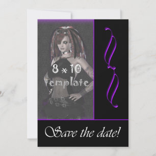 Purple Scroll Photo Goth Sweet 16 save the date