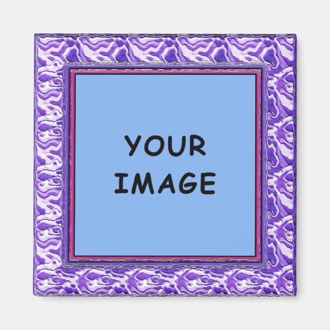 Purple Sculptured Photo Frame Magnet (Front)