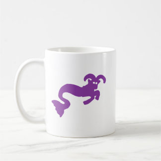 Purple Sea Goat Zodiac Silhouette Mug
