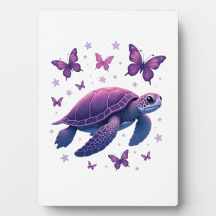 Purple - Sea Turtle Butterfly T-Shirt Plaque