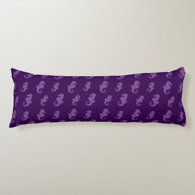 Purple seahorses body cushion (Front)