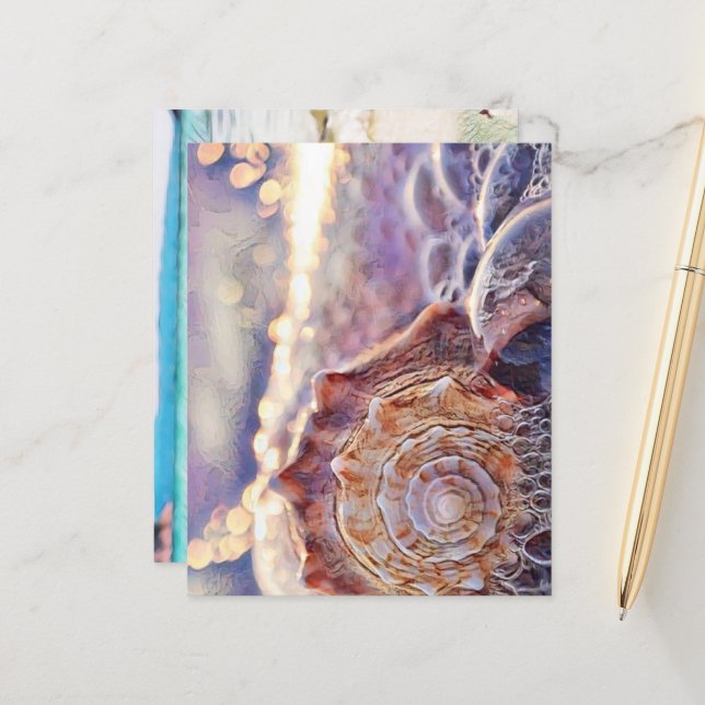 Purple seashell in the sea painting (Front/Back In Situ)