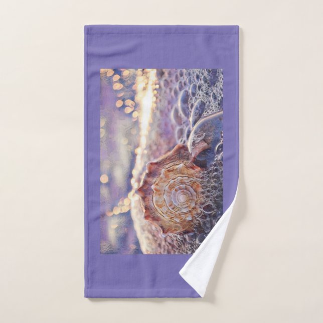 Purple seashell in the sea painting hand towel (Hand Towel)