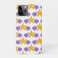 Purple Seashells Yellow Starfish Marine Life