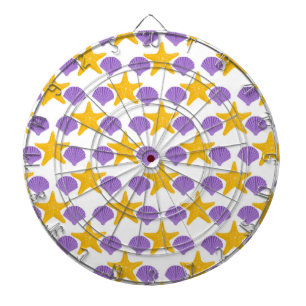 Purple Seashells Yellow Starfish Marine Life Dartboard