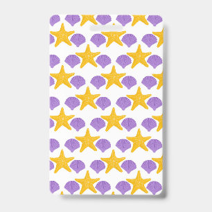 Purple Seashells Yellow Starfish Marine Life ID Badge