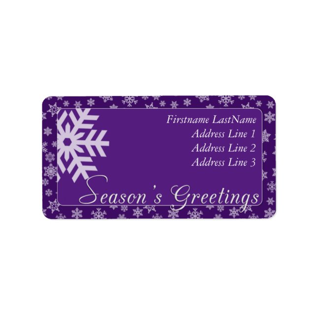 Purple Season's Greetings Address Label (Front)