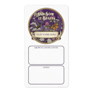 Purple Seed Packet Label – Custom Garden Sticker