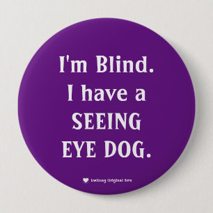 Purple Seeing Eye Dog 10 Cm Round Badge