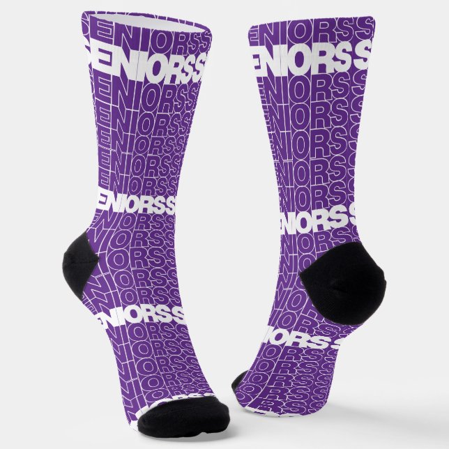 Purple Seniors Seniors Seniors Socks (Angled)