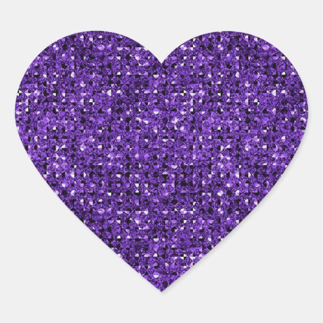 Purple Sequin Effect Heart Sticker Sheets (Front)