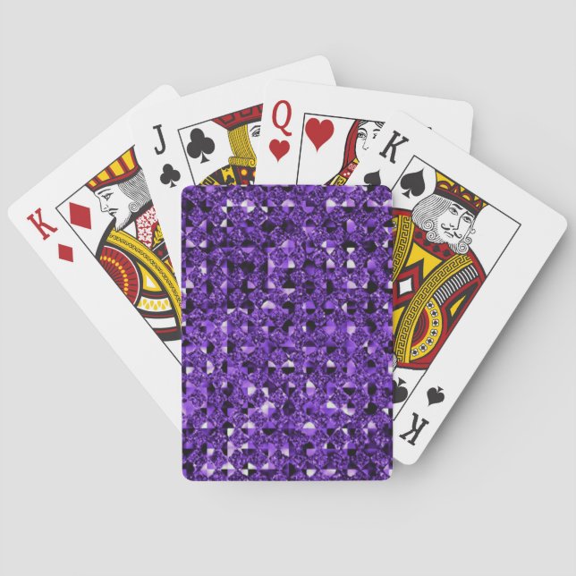 Purple Sequin Effect Playing Cards (Back)