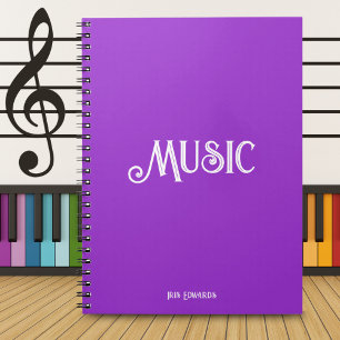 Purple Serenade: Personalised Music  Notebook