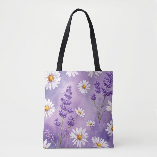 Purple Serenity Floral Tote (Front)