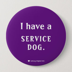Purple Service Dog 10 Cm Round Badge