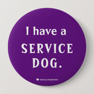 Purple Service Dog 10 Cm Round Badge