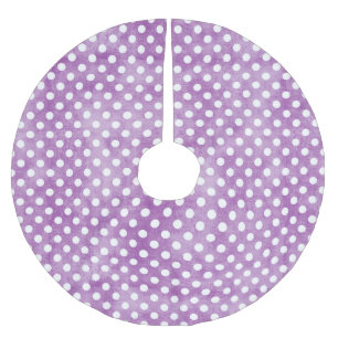 Purple Shabby Chic Dots - Christmas Tree Skirt