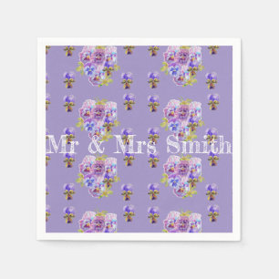 Purple Shabby Pansy Decor Serviette Napkins lilac