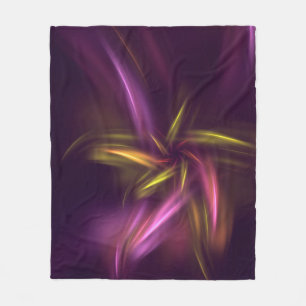 Purple Shades Abstract Flower Fantasy Fleece Blanket