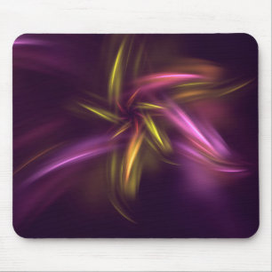 Purple Shades Abstract Flower Fantasy Mouse Mat
