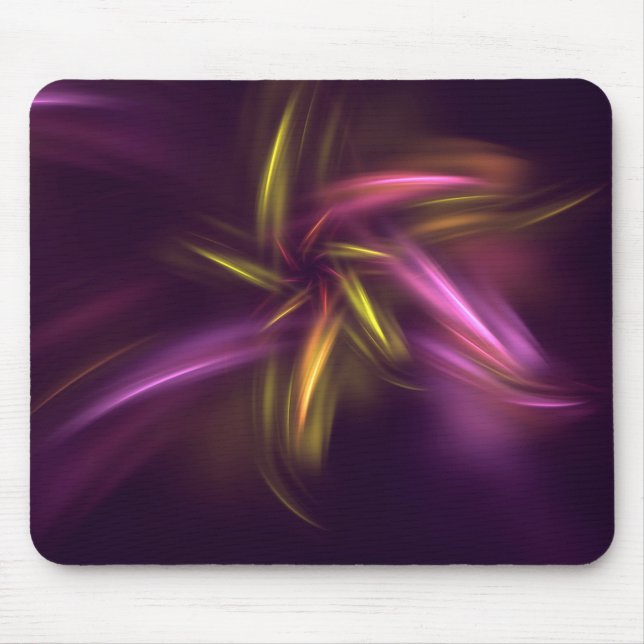 Purple Shades Abstract Flower Fantasy Mouse Mat (Front)