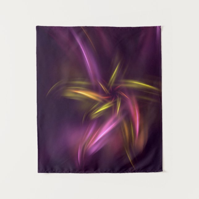 Purple Shades Abstract Flower Fantasy Tapestry (Front)