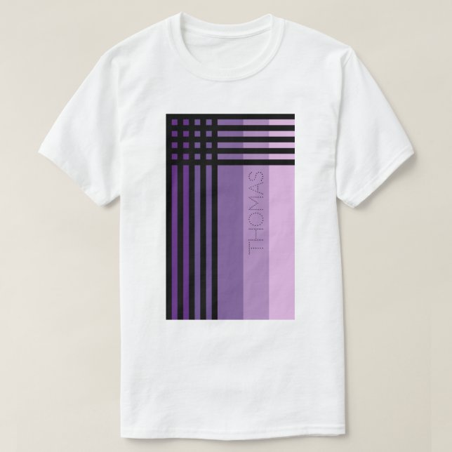 Purple Shades And Black Stripes Name Personalised T-Shirt (Design Front)