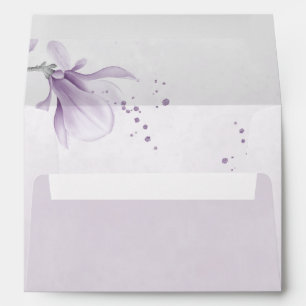 purple shades flowers botanical wedding envelope