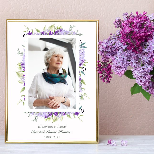 Purple Shades Garland In Loving Memory Photo Poster (Creator Uploaded)