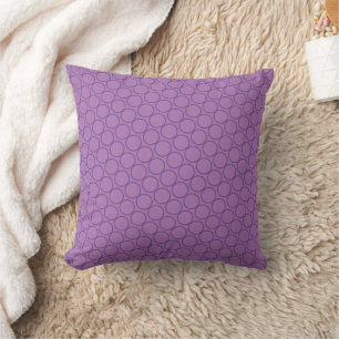 Purple Shades Geometric Circle Pattern On Diagonal Cushion