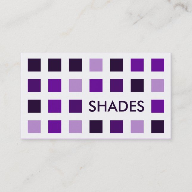 PURPLE SHADES (mod squares) Business Card (Front)
