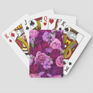 Purple Shades of Flowers Playing Cards