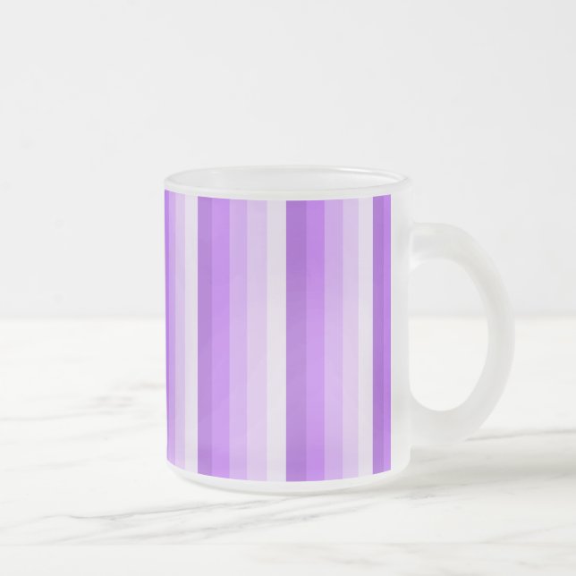 Purple shadow stripes frosted glass coffee mug (Right)