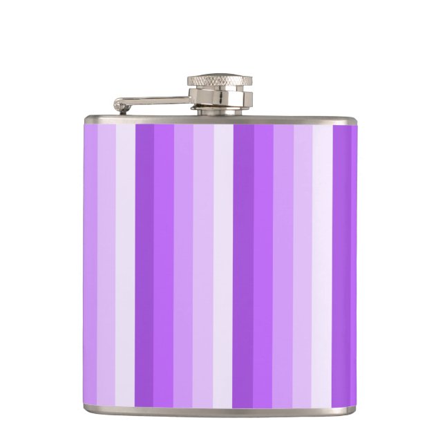 Purple shadow stripes hip flask (Front)
