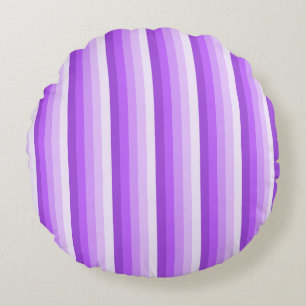 Purple shadow stripes round cushion