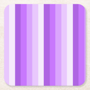 Purple shadow stripes square paper coaster
