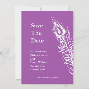 Purple Shake your Tail Feathers Save the Date