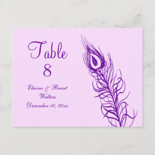 Purple Shake your Tail Feathers Table Number Postcard