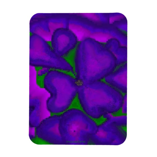 Purple Shamrock Magnet (Vertical)