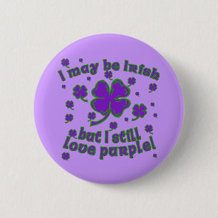 Purple Shamrock St. Patrick's Day Design 6 Cm Round Badge
