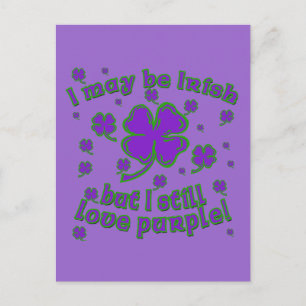 Purple Shamrock St. Patrick's Day Design Postcard