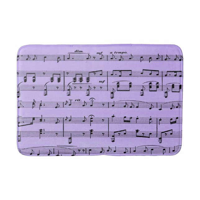 Purple Sheet Music Bath Mat (Front)