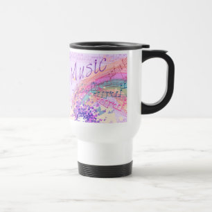 Purple Sheet Music Colorsplash Travel Mug